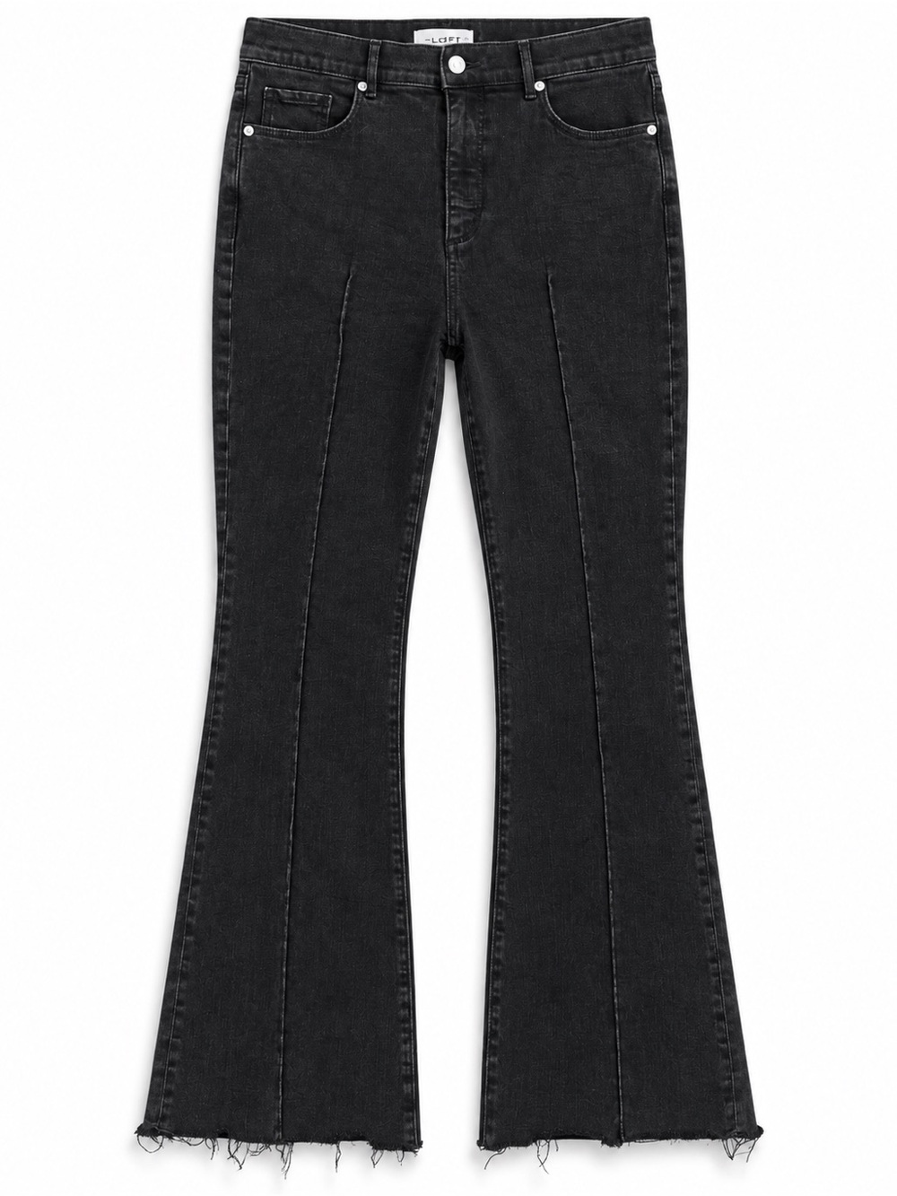 LOFT Black Slim Flare Jeans Size 10 / 30 Raw Hem High Rise